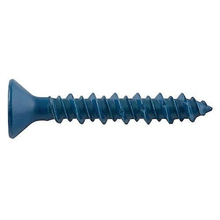 Dewalt Concrete Screw Anchor, 1/4" Dia., Flat, 2-3/4" L, Carbon Steel Stalgard Blue, 1000 PK DEW DFM12766B